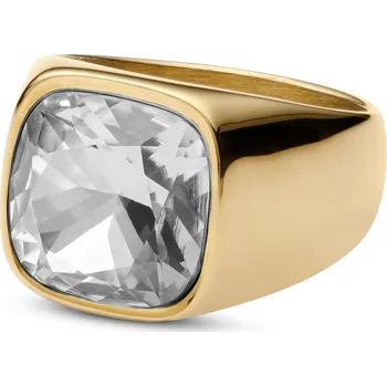 Prsten Prsten Len Gravel s křišťálem zlaté barvy - Lucleon