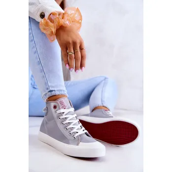 Dámské tenisky Dámské vysoké tenisky Cross Jeans JJ2R4057C Barva: Stříbrná, Velikost: 37