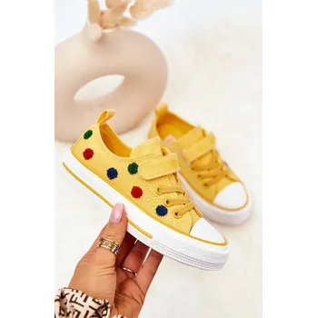 Dívčí tenisky Dětské Tenisky Se Suchým Zipem BIG STAR JJ374054 Barva: Zlatá, Velikost: 34