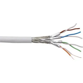 Síťový kabel Draka Kabel S/FTP (PiMF) kulatý, kat. 7, 100m, drát, AWG26, bílý (UC HOME SS26) - 21.05.4081