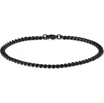 Náramek 4mm černý řetízkový náramek - Lucleon