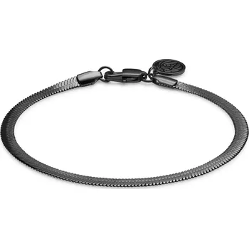 Náramek Essentials | 4mm plochý řetízkový náramek hádek v&nbsp;černé barvě gunmetal - Lucleon