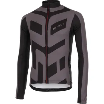 cyklistický dres Dres s dlouhým rukávem GHOST Performance Black/Grey - S