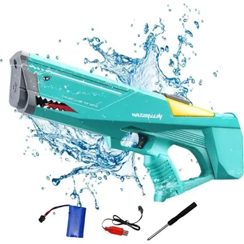 Dětská zbraň Export Elektrická vodní pistole Shark zelená automatické plnění vody 2131