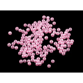 Korálek Plastové voskové korálky / perly Glance Ø3 mm Varianta: 15 růžová, Balení: 10 g