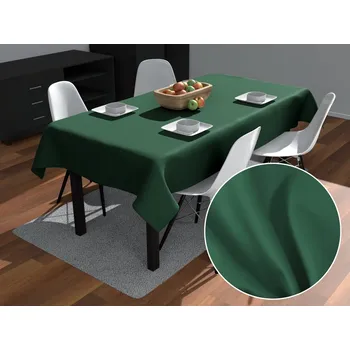 ubrus Velký obdélníkový bavlněný saténový ubrus ST-014 Zelený 160x200 cm
