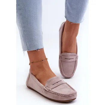 Dámské mokasíny Dámské semišové mokasíny pomerančové Lenvie Barva: Fialová, Velikost: 37