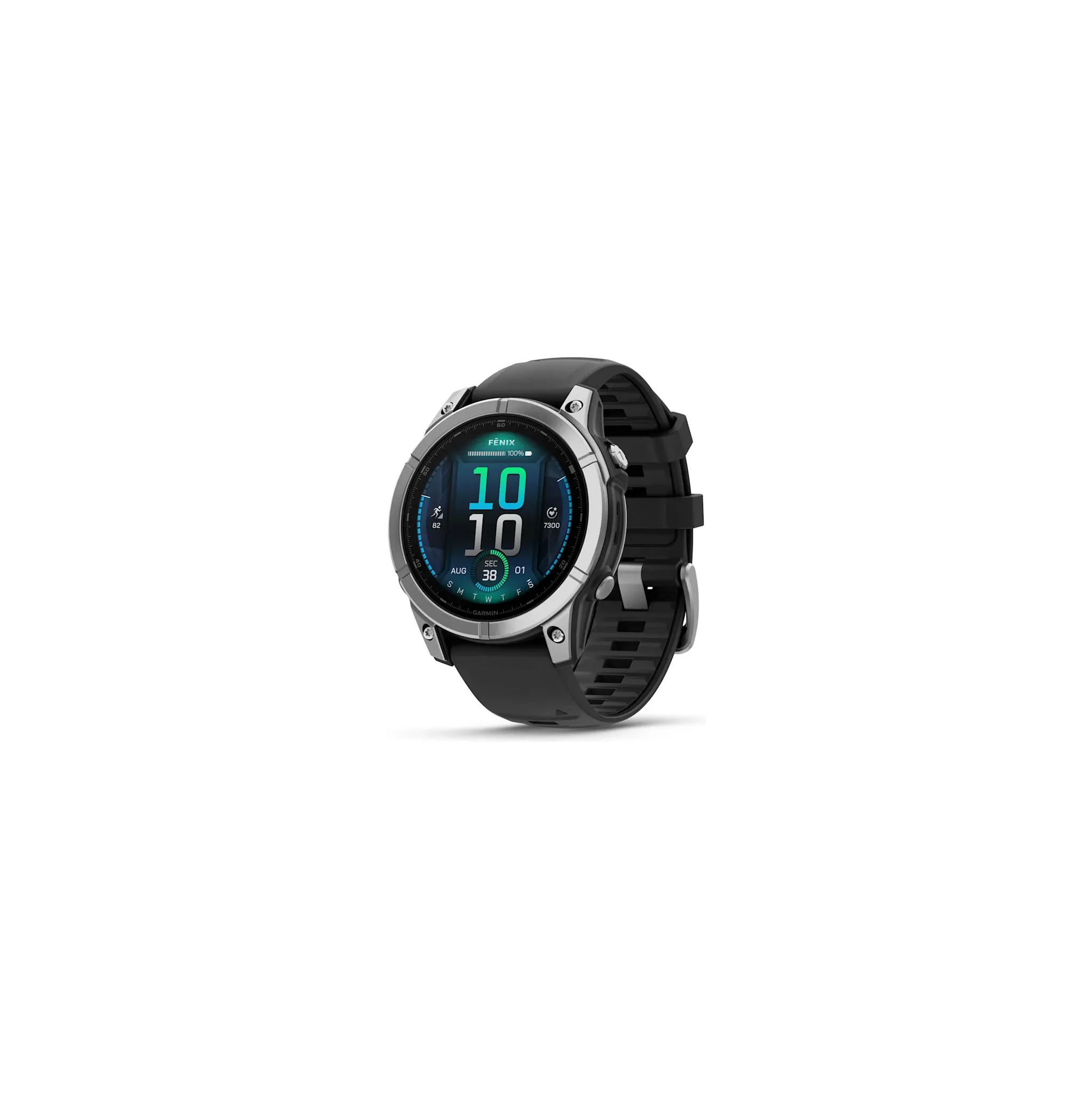 Fotografie 1 - Chytré hodinky Garmin fēnix E 47 mm Stainless Steel Black Silicone Band