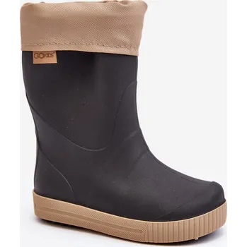 Dívčí bačkory Dětské Holínky S Podšívkou Snow Wave Gokids 981 Černo- Barva: Černá, Velikost: 22/23