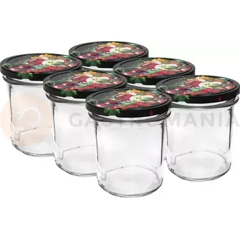 Sklenice Zavařovací sklenice Twist-off 346 ml s barevným víčkem Ø 82/6 - 6 ks | BROWIN, 132351