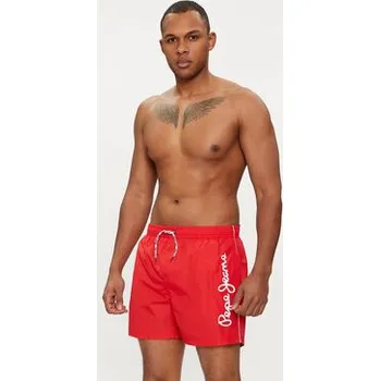 Pánské plavky Pepe Jeans Plavecké šortky Logo Swimshort PMB10393 Červená Regular Fit S