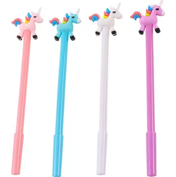 kuličkové pero s jednorožcem, černá náplň 0,5 mm – mix barev