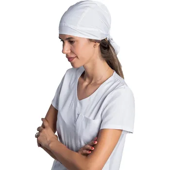 Zdravotnický oděv Bílá zdravotnická čepice na zavázování | drinuniforma.cz