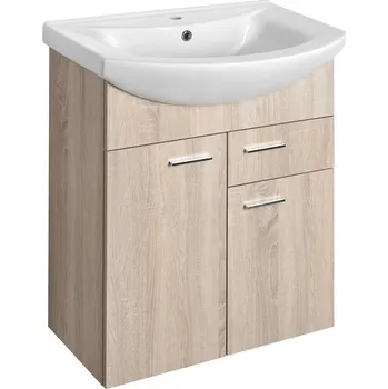 Koupelnový nábytek Aqualine Zoja ZOJA umyvadlová skříňka 61,5x74x32cm, 2x dvířka, 1x zásuvka, dub platin 51165