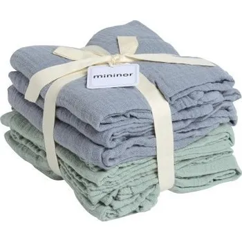 Přebalování MININOR Mušelínové organické plenky Grey Seal/Willow Green 6 ks