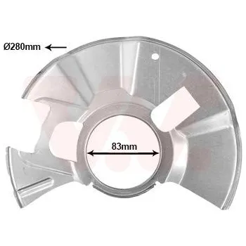 Brzdový kotouč Ochranný plech proti rozstřikování, brzdový kotouč VAN WEZEL 2741372