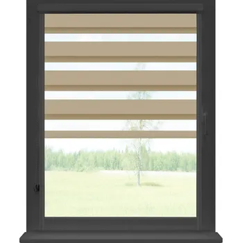 Roleta Dekodum Roleta den a noc v antracitové kazetě soft, barva látky Tmavě béžová Šířka (cm): 42, Výška (cm): Standardní (do 150 cm), Strana mechanismu: Levá