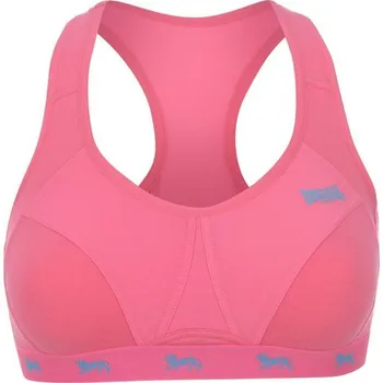 Dámské spodní prádlo dámská sportovní podprsenka LONSDALE - FLUOPINK/VBLUE - 34DD (75DD) (Lonsdale Crop Top Ladies)