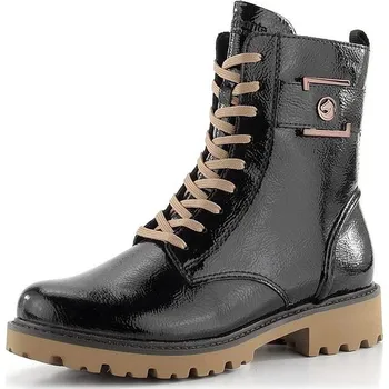 Dámské kozačky Remonte kotník šněrovací lakovaný černý D8663-00 - 41 | P686996