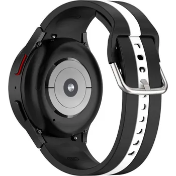 Příslušenství k chytrým hodinkám eses Silikonový řemínek pro Samsung Galaxy Watch 4 a 5 - Černo bílý proužek