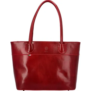 Dámská kožená kabelka přes rameno tmavě červená - Delami Vera Pelle Zafirana červená