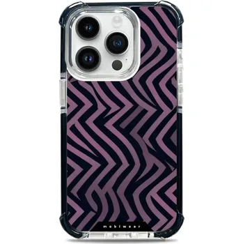 Pouzdro na mobilní telefon Odolný obal Mobiwear MagSafe Elite Bumper - Apple iPhone 14 Pro - DA55D Fialové klikyháky (Odolný kryt, pouzdro, obal Mobiwear Elite Bumper na mobil Apple iPhone 14 Pro - DA55D Fialové klikyháky, materiál Plast + TPU silikon + kov - zesílená ochrana)