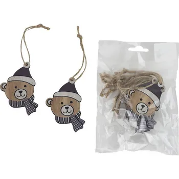 Vánoční dekorace Medvídek k zavěšení, 10 ks D6660