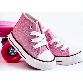 Dívčí obuv Dětské vysoké tenisky Catrina Barva: Růžová, Velikost: 18