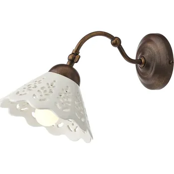 Redo LEA 02-901 + CT18 - Retro nástěnné svítidlo s keramickým stínidlem Ø 18cm (Nástěnná retro lampička s naklápěcím stínidlem)