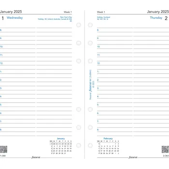 Náplň do diáře Filofax, Kalendář 2025 osobní, den/1 strana, AJ