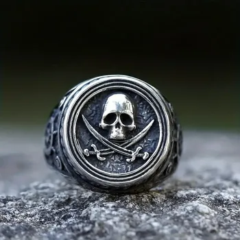 Prsten Prsten lebka - ocelový (10) (Prstýnek lebka (ocel))