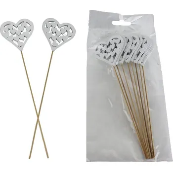 Vánoční dekorace Srdce zápich 8 ks D6676