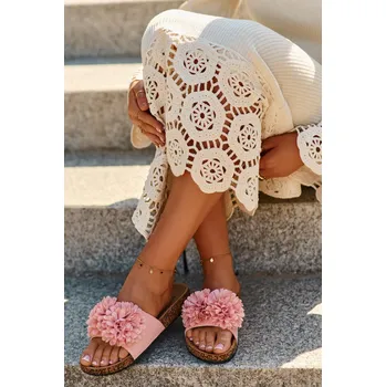 Dámské pantofle Nazouváky Na Korkové Podrážce Flowerbomb Barva: Růžová, Velikost: 36