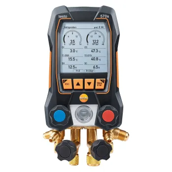 Testo 570s - Digitální servisní přístroj s čtyřcestným blokem ventilů, Bluetooth a inteligentní analýzou chyb + DOPRAVA ZDARMA