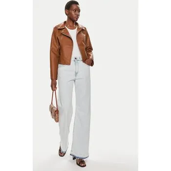 Pánská casual bunda Brave Soul Bunda z imitace kůže LJK-SVEATAN Hnědá Straight Fit 10