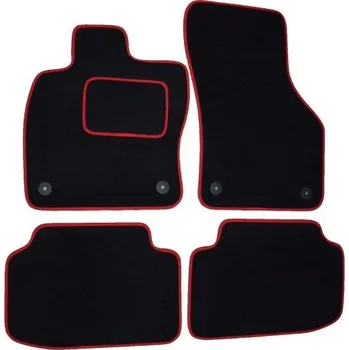 autokoberec Textilní koberce pasující na Škoda Fabia III černo červené