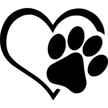 Samolepicí dekorace na vozidlo Samolepka tlapka srdce černá