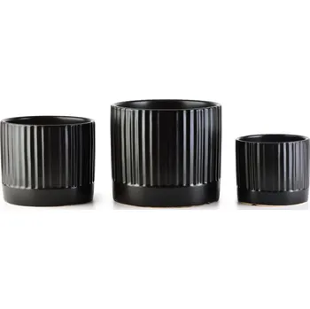 Květináč Sada 3 květináčů NEVI černá