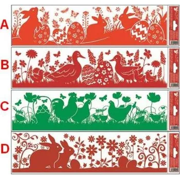 Okenní dekorace Okenní fólie pruh velikonoční siluety 41x12cm 4 druhy