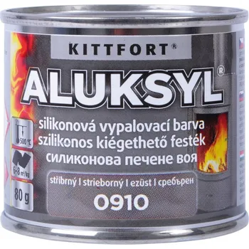 barva na kov KITTFORT ALUKSYL vypalovací silikonová barva 80 g 0910 - Stříbrná