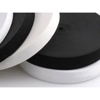 Textilní guma Guma, pruženka prádlová, plochá, tkaná, černá 10mm, metráž