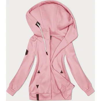 Dámská mikina Růžová hladká dámská rozepínací mikina (2311) odstíny růžové XXL (44)