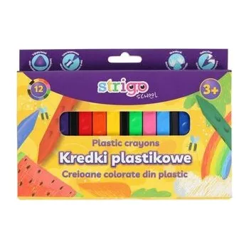 Set školních potřeb Kredki plastikowe trójkątne 12 kolorów STRIGO