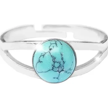 Prsten Stříbrný prsten s pravým minerálním kamenem Tyrkys