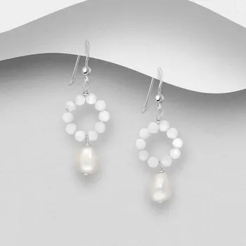 Náušnice Prstýnkárna VÍLA Stříbrné náušnice s měsíčním kamenem AG925≤1,5g