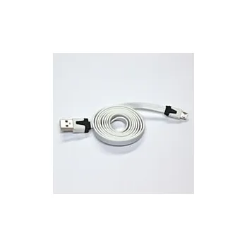 Datový kabel Kabel USB 2.0 A /micro B 1m plochý bílý