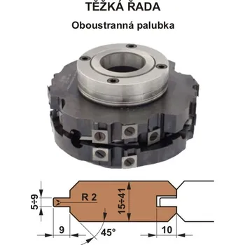 Frézka Sada fréz na pero a drážku s VBD 560 CF 160x40 / 4z - Oboustranná palubka - TĚŽKÁ ŘADA