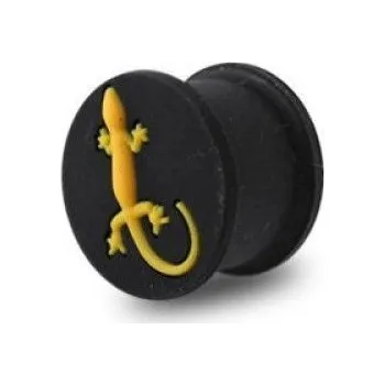 Piercing Plug silikon s oranžovou ješterkou (8 mm)