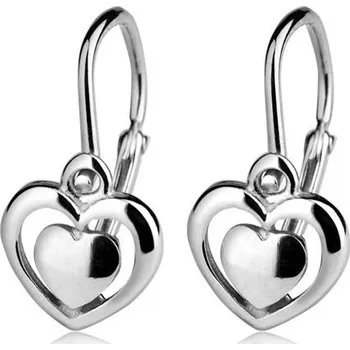 Náušnice Dětské stříbrné náušnice - srdíčka