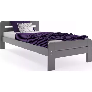 Postel BMS GROUP Postel Dallas 90x200 s dřevěným roštem s matrací, Grafit